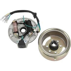 Demeras Magneto Stator Flywheel Rotor Set, Sturdy Aluminum Good Performance Engine Parts for Pit Bike ATV