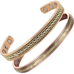 Pure Copper Celtic Pewter Magnetic Bracelet – Unisex Sport Band with Ultra Strength Magnets - Adjustable