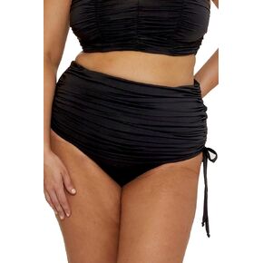 Women's Color Code Plus Size Shirred Skirt, Adjustable, Beach Cover Ups