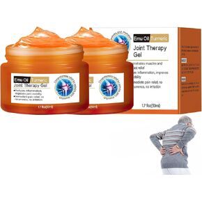 2 PCS Emu Oil Turmeric Joint Therapy Gel, Professional Soothing Relief Massage Gel, Gel Effective Relief for Back, Neck, Hands, Knee
