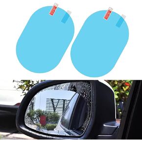 2PCS Car Rearview Mirror Film, Waterproof Rainproof Transparent Film, Anti Fog Glare Mirror Film, 3.7 x 5.3Inch Car Rearview Mirror Stickers, Universal for Most Cars, Trucks