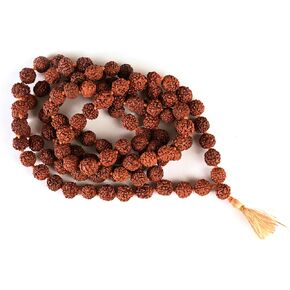 Original 5 Mukhi Rudraksha Mala |108 Beads Meditation Necklace | for Men and Women, Certified Natural Prayer Beads