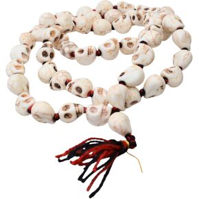 Skull Necklace, Mala Beads, Yoga Gifts, Shiva Jewelry, Kapala Prayer Beads, Kali Mala, Kali Maa Goddess 50 Gram 55 Beads