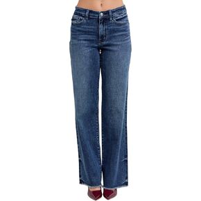 Judy Blue Mid Rise Vintage Dark Wash Wide Leg Jeans Inseam 32"