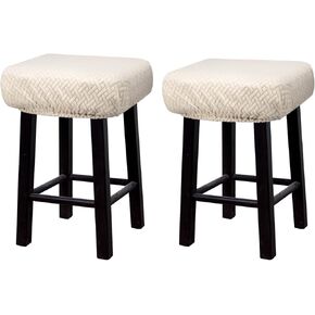 uxcell 2pcs Stool Covers Rectangle, Bar Stool Covers Saddle Seat Cover for Wooden Metal Bench Chair Beige