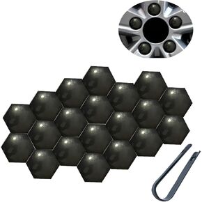 20 Pcs Car Wheel Nut Caps，0.83 Inches Universal Lug Nut Covers Bolt Caps， Auto Hub Screw Protector with Remover Tool， Lug Nut Covers ，Automotive Exterior Accessories (Red)