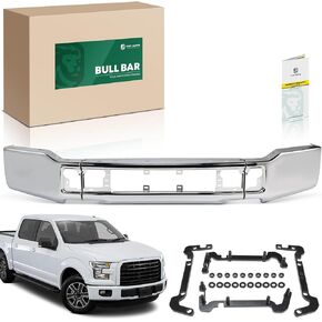 yhtauto الأمامي الوفير الوجه بار متوافق مع فورد F-150 2018 2018 2020 ، لا يناسب طراز رابتور ، مع ثقوب ضباب الضباب ، استبدال الصلب الصلب الصلب