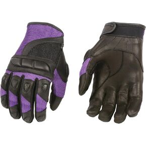Milwaukee Leather Men's Mesh/Leather Combo Racing Gloves with Padded Knuckle Protection (Black, Large)