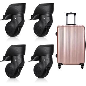 4 Pcs Luggage Wheels Replacement, Universal Spinner Wheels 360 Degree Rotatable Suitcase Wheel for Most Trunk Luggage Suitcase Trolley, Left and Right, Mute Bearing, Wear-Resistant