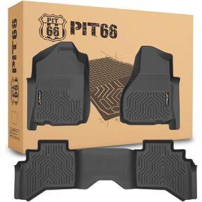 PIT66 Cargo Liners, Compatible with Ford Explorer 2020 2021 2022 2023 2024 2025 1st & 2nd Row Liner TPE Floor Liners All Weather Floor Mats