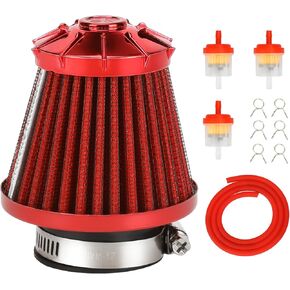 38mm (1-1/2") Air Filter Compatible with GY6 49cc 50cc 125cc 150cc 139QMB Moped Scooter Engine Taotao ATM50 Pony 50 Chinese ATV Quad 4 Wheer Pit Dirt Bike Go Kart Parts with Fuel Line
