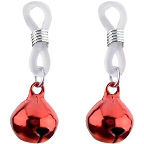 Jingle Bell Fake Nipple Rings for Women Non Piercing Dangle Nipplerings Nipple Noose Adjustable Fake Nipple Jewelry for Christmas Xmas Festivals