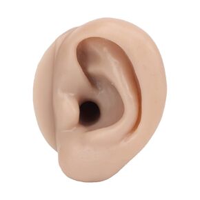 Simulation Silicone Ears Model, Fake Body Parts Displays for Piercing Practice, Dark Skin Teaching Aid for Medical Classes with Canal,Jewelry Display Earrings Teaching Tool (Right 6007706 00 D)