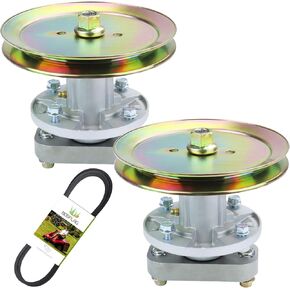 3 Pack Pre-Greased GY20785 Spindle with M155979 Pulley Replaces John Deere GY20785 Spindle GY20050 Spindle GY20785 3 pack for John Deere L120 Spindles, John Deere L130 Spindle, L2048 Tractors