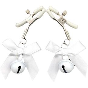 Nipple Clamp Clip for Women Adjustable Bell Bow Clips Stainless Steel Body Clips Non Piercing Bow Body Rings for Decorative Clip Faux Body Jewelry