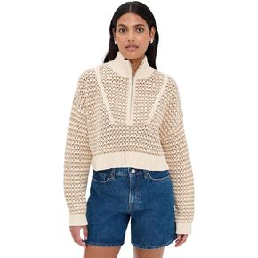 STAUD Women's Cropped Hampton Sweater