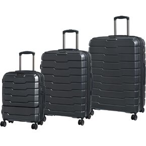 it luggage Prosperous 3 Piece Hardside Checked 8 Wheel Expandable Spinner, Metallic Blue, 3 Pc Set