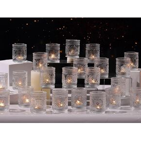 48pcs واضحة حاملي شموع نذرية ، حملة الزفاف ، الأزخار المركزية ، حامل الشمعة الزجاجية لأضواء الشاي ، حاملي الشموع ، مستلزمات حفلات الزفاف