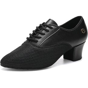 Women's Closed Toe Latin Dance Shoes Professional Salsa Modern Teaching Ballroom Practice Dance Shoes,Model RY-JTWX-Suede Sole-2" Heel