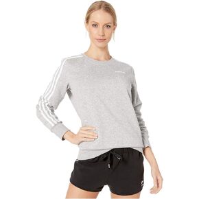 adidas Essentials Women's 3-Stripes Sweatshirt, Medium Grey Heather/White, XX-Small in Kuwait