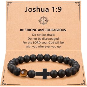 Cross Bracelet for Boys Men, Christian Easter Communion Confirmation Baptism Birthday Christmas Gifts for Teens Teenage Adult