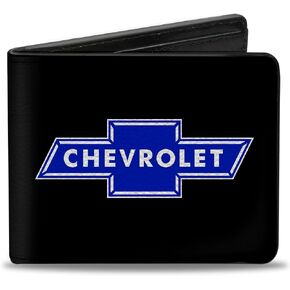 Buckle-Down Men's PU Bifold Wallet-Chevy Bowtie Logo Centered, Multicolor, 4.0" x 3.5"