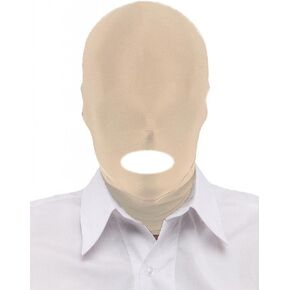 Men's and Women's Spandex Open Mouth Hood Zentai Stretch Mask for Halloween Costumes Accessories