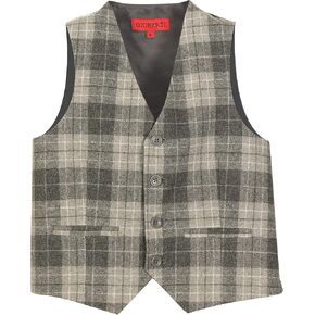 Gioberti Boy's Tweed Plaid Formal Suit Vest