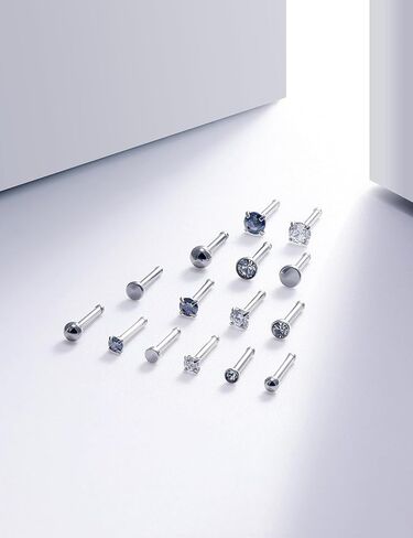 18G 20G حلقات الأنف ترصيع خارقة المجوهرات للنساء 316L من الصلب الجراحي ل المسمار على شكل حلقات الأنف المستقيمة الأزرار in Kuwait