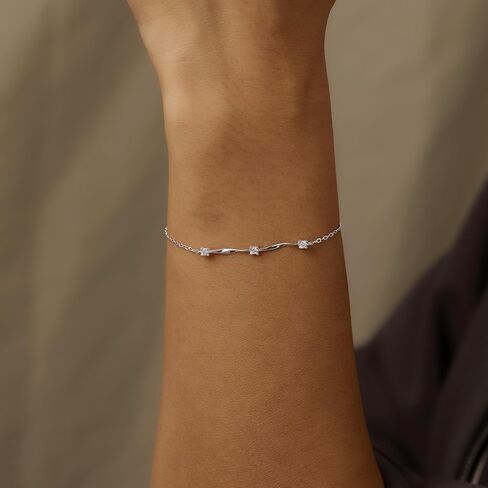 Lovecom Mobius Infinity Birthstone Charm Bracelet Link for Women 925 Sterling Silver CZ Twisted Bracelet Gold Friread in Saudi Arabia