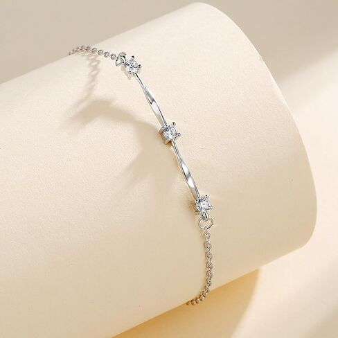 Lovecom Mobius Infinity Birthstone Charm Bracelet Link for Women 925 Sterling Silver CZ Twisted Bracelet Gold Friread in Saudi Arabia