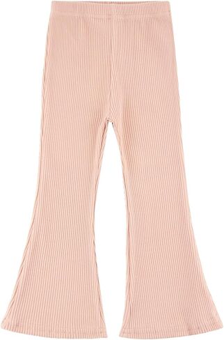 ACESTAR Girls Ribbed Knit Bell Bottom Pants Toddler Elastic Waist Ruffle Leggings Flared Pants (2-10 Years) in Saudi Arabia