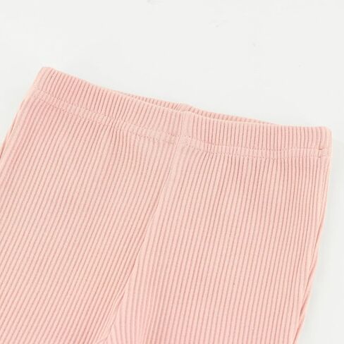 ACESTAR Girls Ribbed Knit Bell Bottom Pants Toddler Elastic Waist Ruffle Leggings Flared Pants (2-10 Years) in Saudi Arabia
