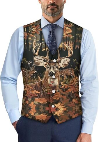 DISNIMO Men's Formal Suit Vest Slim Fit Casual Business Dress Waistcoat Vest Big and Tall in Saudi Arabia