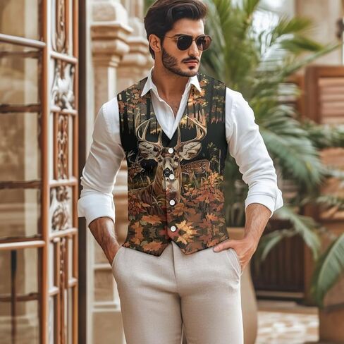 DISNIMO Men's Formal Suit Vest Slim Fit Casual Business Dress Waistcoat Vest Big and Tall in Saudi Arabia