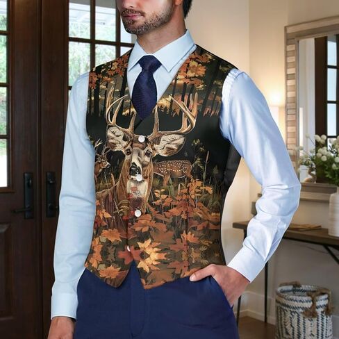 DISNIMO Men's Formal Suit Vest Slim Fit Casual Business Dress Waistcoat Vest Big and Tall in Saudi Arabia