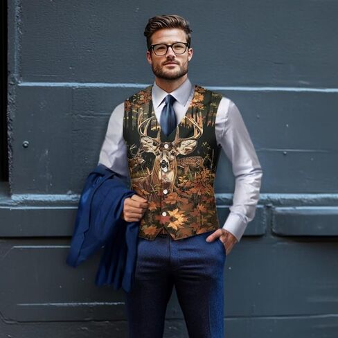 DISNIMO Men's Formal Suit Vest Slim Fit Casual Business Dress Waistcoat Vest Big and Tall in Saudi Arabia