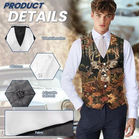 DISNIMO Men's Formal Suit Vest Slim Fit Casual Business Dress Waistcoat Vest Big and Tall in Saudi Arabia
