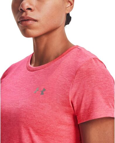 Under Armour Women's Tech Twist T-Shirt , Black Rose (664)/Metallic Silver , Medium in Saudi Arabia