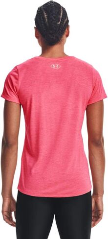 Under Armour Women's Tech Twist T-Shirt , Black Rose (664)/Metallic Silver , Medium in Saudi Arabia