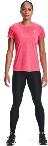 Under Armour Women's Tech Twist T-Shirt , Black Rose (664)/Metallic Silver , Medium in Saudi Arabia