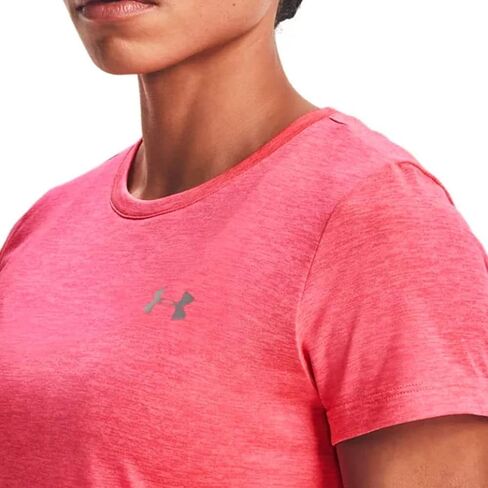 Under Armour Women's Tech Twist T-Shirt , Black Rose (664)/Metallic Silver , Medium in Saudi Arabia