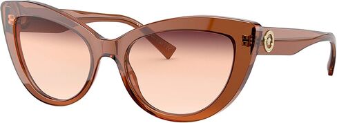 Versace VE 4388 53240P Transparent Brown Plastic Butterfly Sunglasses Orange Gradient Lens in Saudi Arabia
