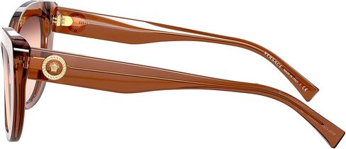 Versace VE 4388 53240P Transparent Brown Plastic Butterfly Sunglasses Orange Gradient Lens in Saudi Arabia