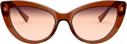 Versace VE 4388 53240P Transparent Brown Plastic Butterfly Sunglasses Orange Gradient Lens in Saudi Arabia