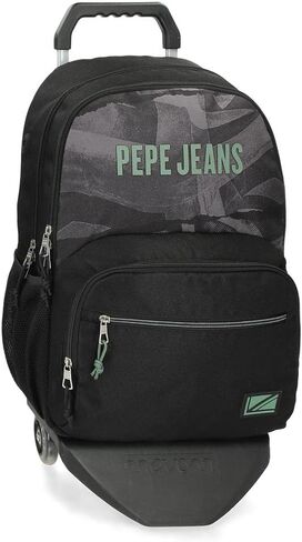 Pepe Jeans Boy's Travel Bag, Black/White in Saudi Arabia