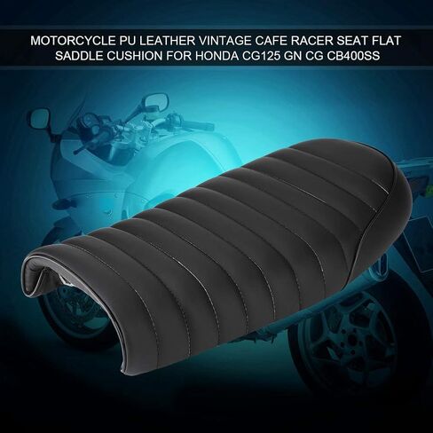 Qiilu Evgatsauto Potorcycle Protection Cover Cover Pu Vintage Cafe Racer Seat Cushion flat flat for Honda CG125 GN CG CB400SS (D) in Saudi Arabia
