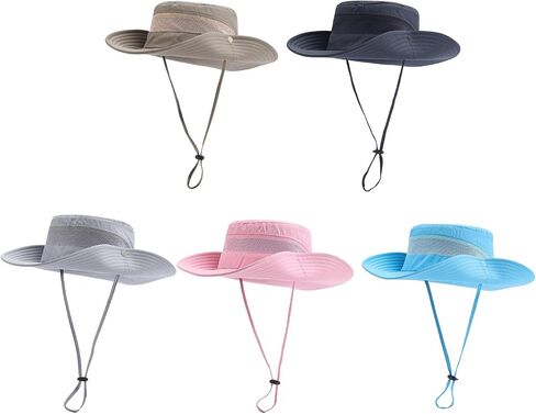 Women Sun Hat Outdoor UV Protection Wide Brim Fishing Hat with Ponytail Hole Neck Flap for Beach Hiking Camping in Saudi Arabia