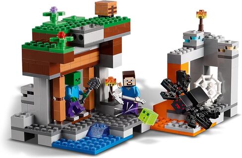 LEGO 21166 Minecraft The Abandoned Mine Building Toy, Zombie Cave with Slime, Steve & Spider Figures, Gift idea for Boys and Girls Age 7 Plus in Saudi Arabia