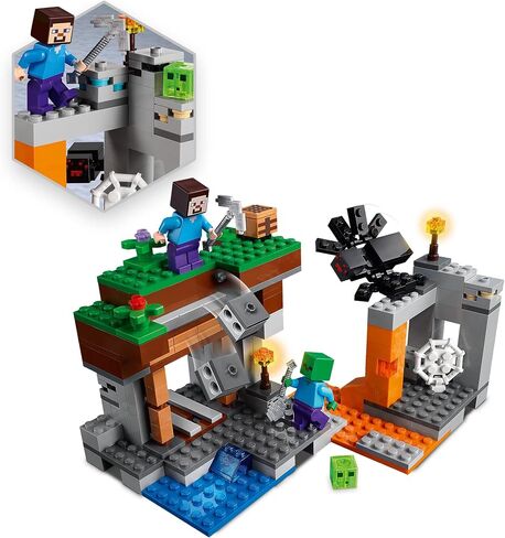 LEGO 21166 Minecraft The Abandoned Mine Building Toy, Zombie Cave with Slime, Steve & Spider Figures, Gift idea for Boys and Girls Age 7 Plus in Saudi Arabia